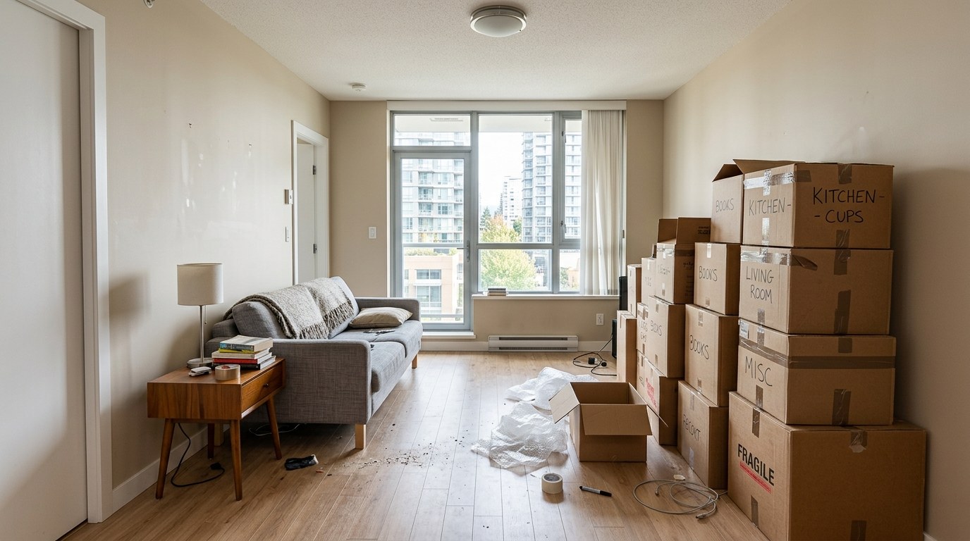 Apartment unit being cleared out as part of a cleanout quote request