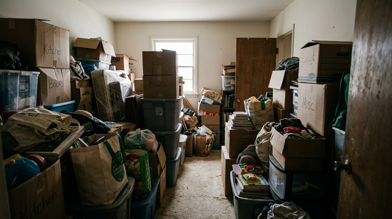 Property with significant accumulated belongings awaiting a hoarder cleanout